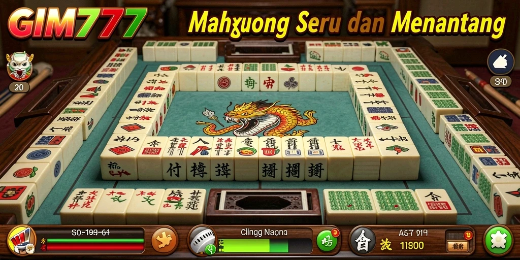 Tampilan gameplay GIM777 saat menyelesaikan puzzle Mahjong.