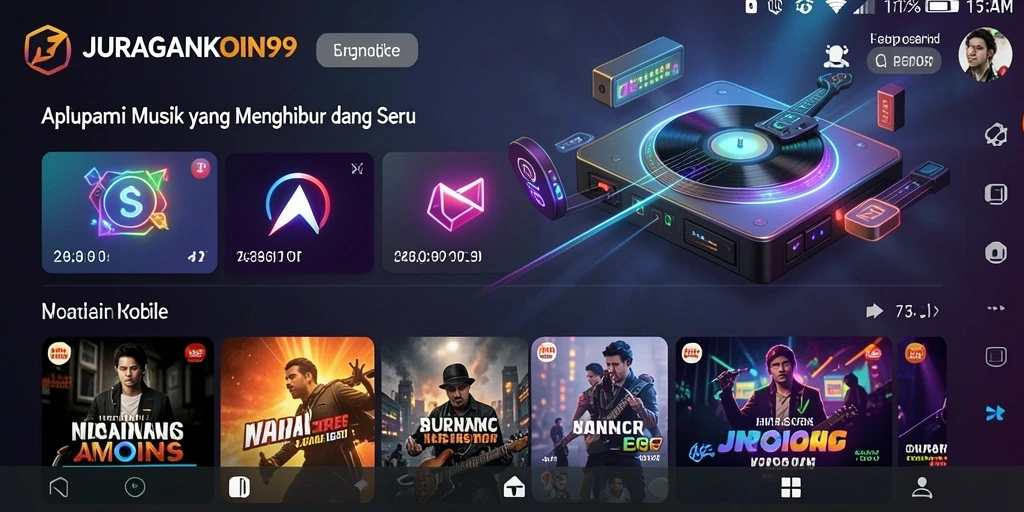 Gameplay seru JURAGANKOIN99 dengan berbagai lagu populer.