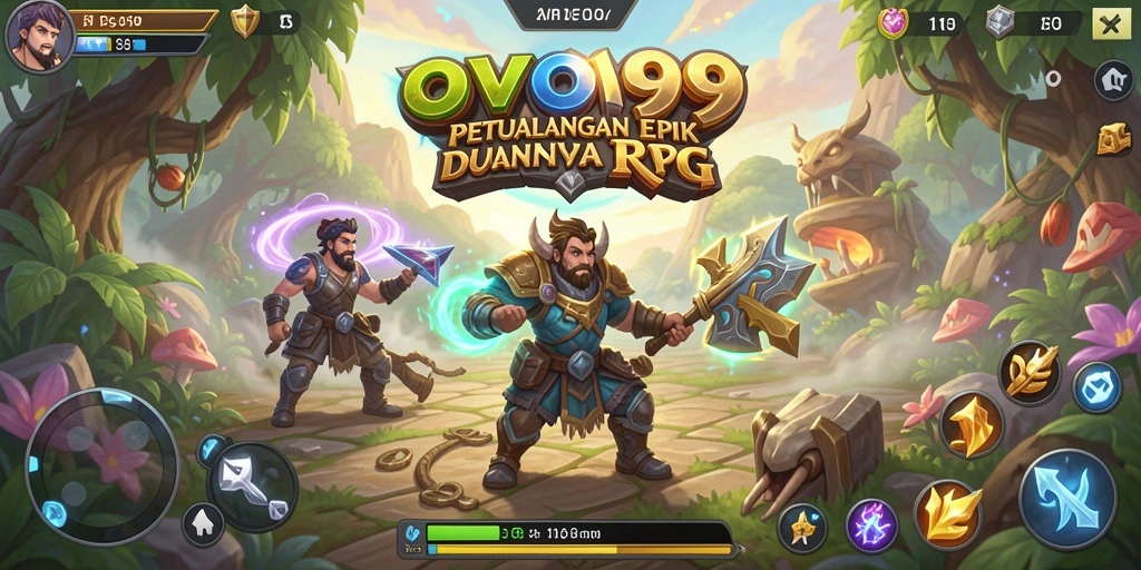Screenshot OVO99 menunjukkan aksi pertarungan yang mendebarkan di dunia RPG.