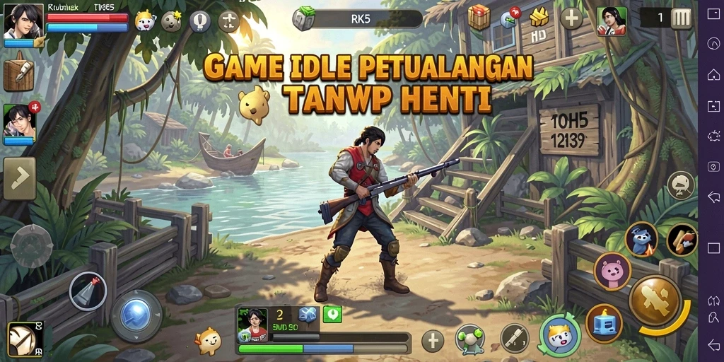 Tampilan gameplay RK55 yang menarik dalam genre Idle.